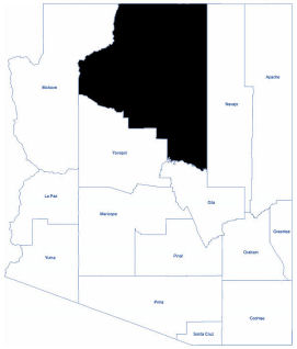 AZ Map with Coconino County highlighted