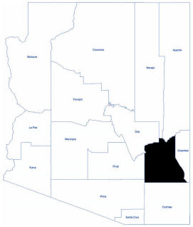 AZ Map with Graham County highlighted