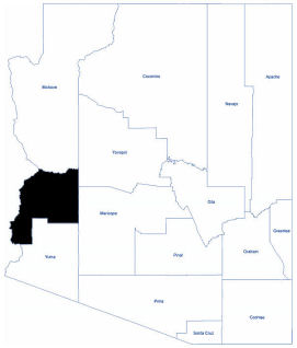 AZ Map with La Paz County highlighted