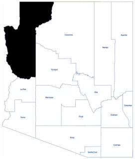 AZ Map with Mohave County highlighted