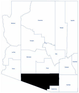AZ Map with Pima County highlighted
