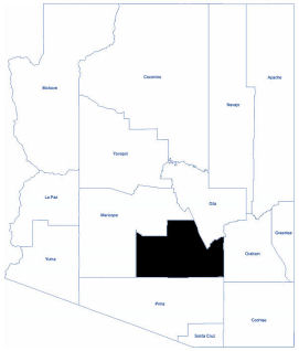 AZ Map with Pinal County highlighted