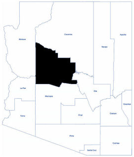 AZ Map with Yavapai County highlighted