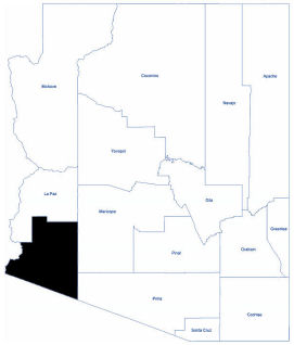 AZ Map with Yuma County highlighted